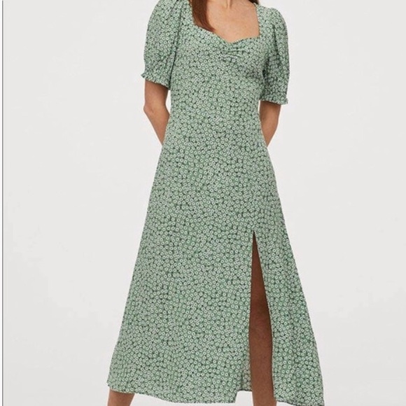 H&M Dresses & Skirts - Green Floral Maxi Dress